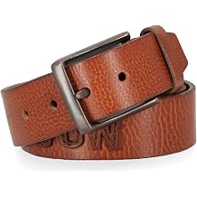 Harley-Davidson Mens H-D Raised Cutout Logo Leather Belt - Dark Brown