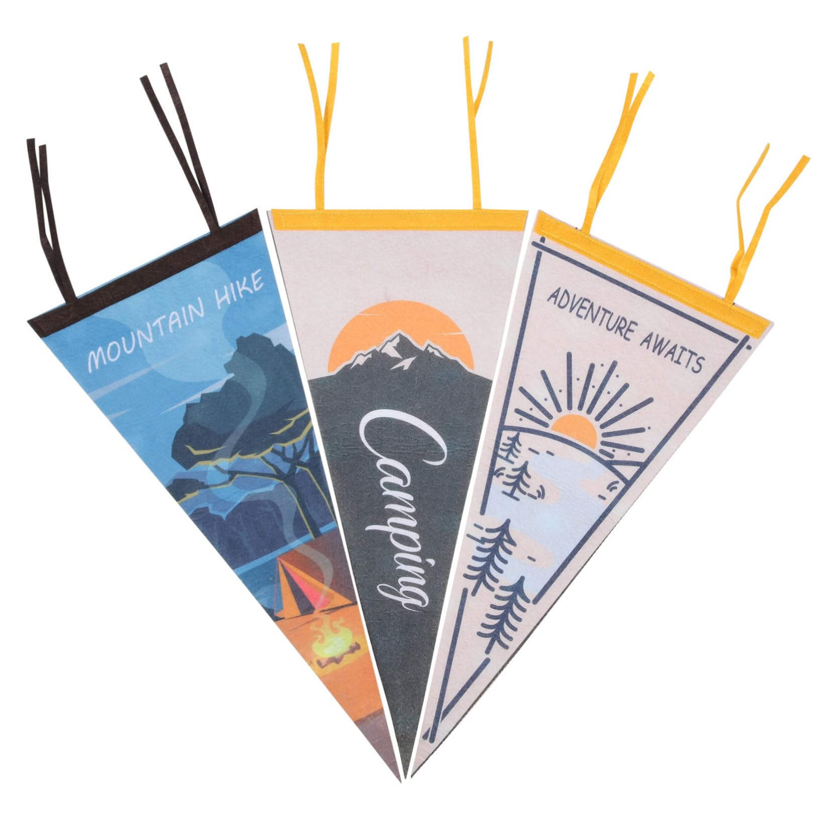 VICASKY 15piezas Banderines Triangulares De Fieltro Para Decoración De Camping De Atardecer Perfectos y De Acampada