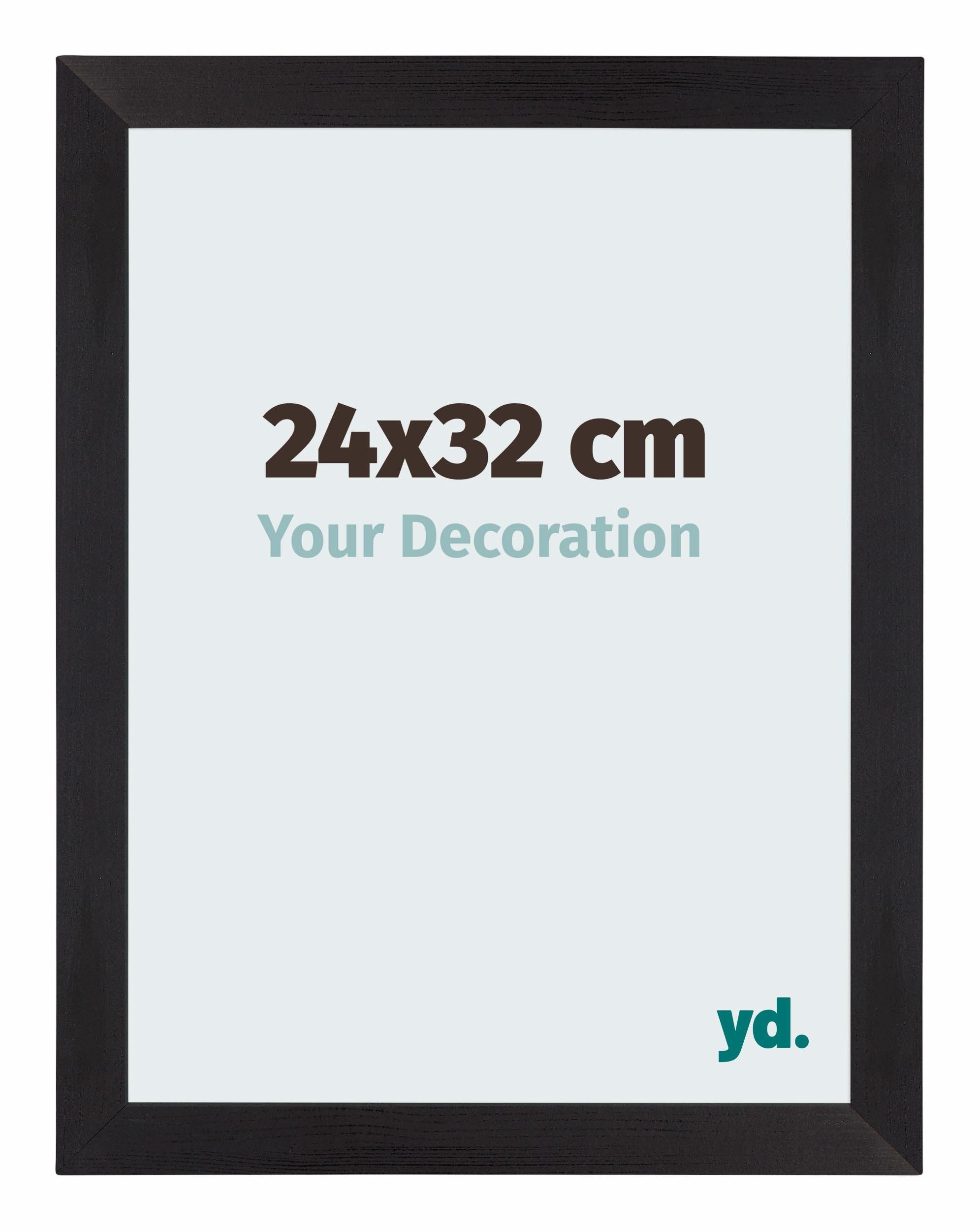 Your Decoration - Picture Frame 24x32 cm - Black Woodgrain - Decorative Wall Frame in MDF with Antireflection - Frame 24x32 - Mura