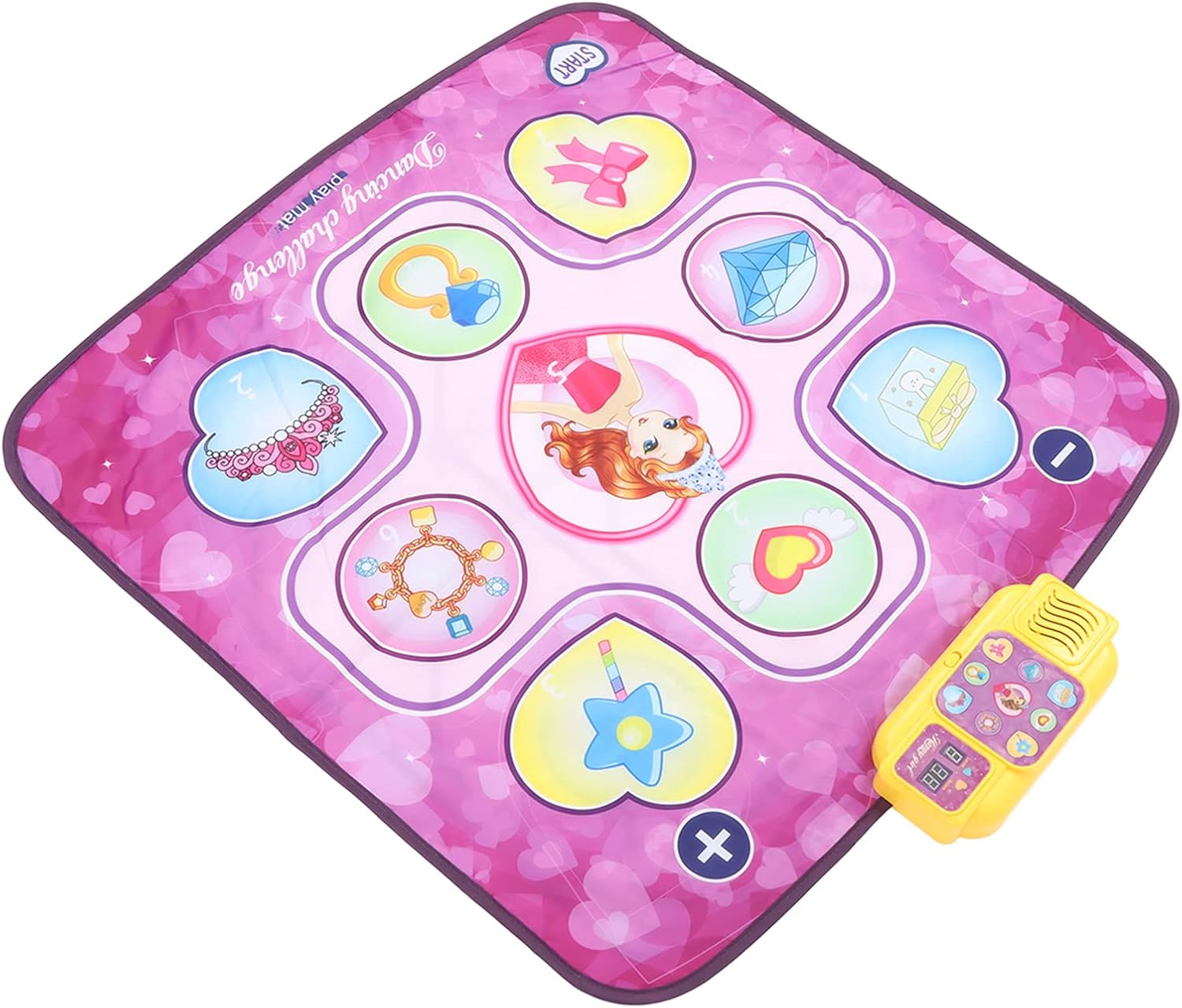 Kids Dance Mat, Foldable Non Slip Electronic Dance Pad with Lights for Toddlers Ages 4-8, Fun Music Play Mat