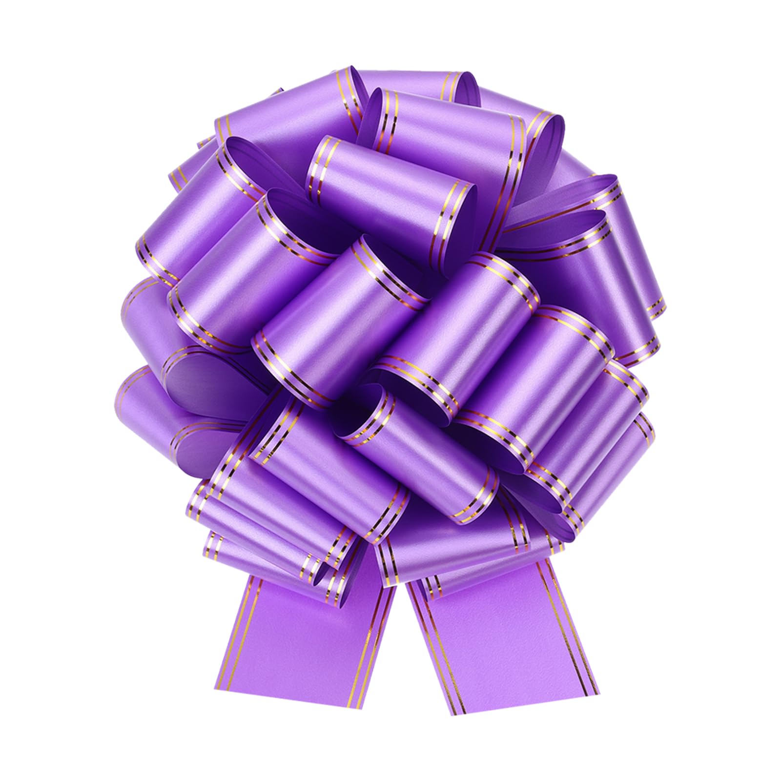sourcing map 10 Inch Giant Large Pull Bow Big Metallic Car Bows Ribbon with Gold Edge for Wedding Presents Gift Wrapping Christmas, Purple
