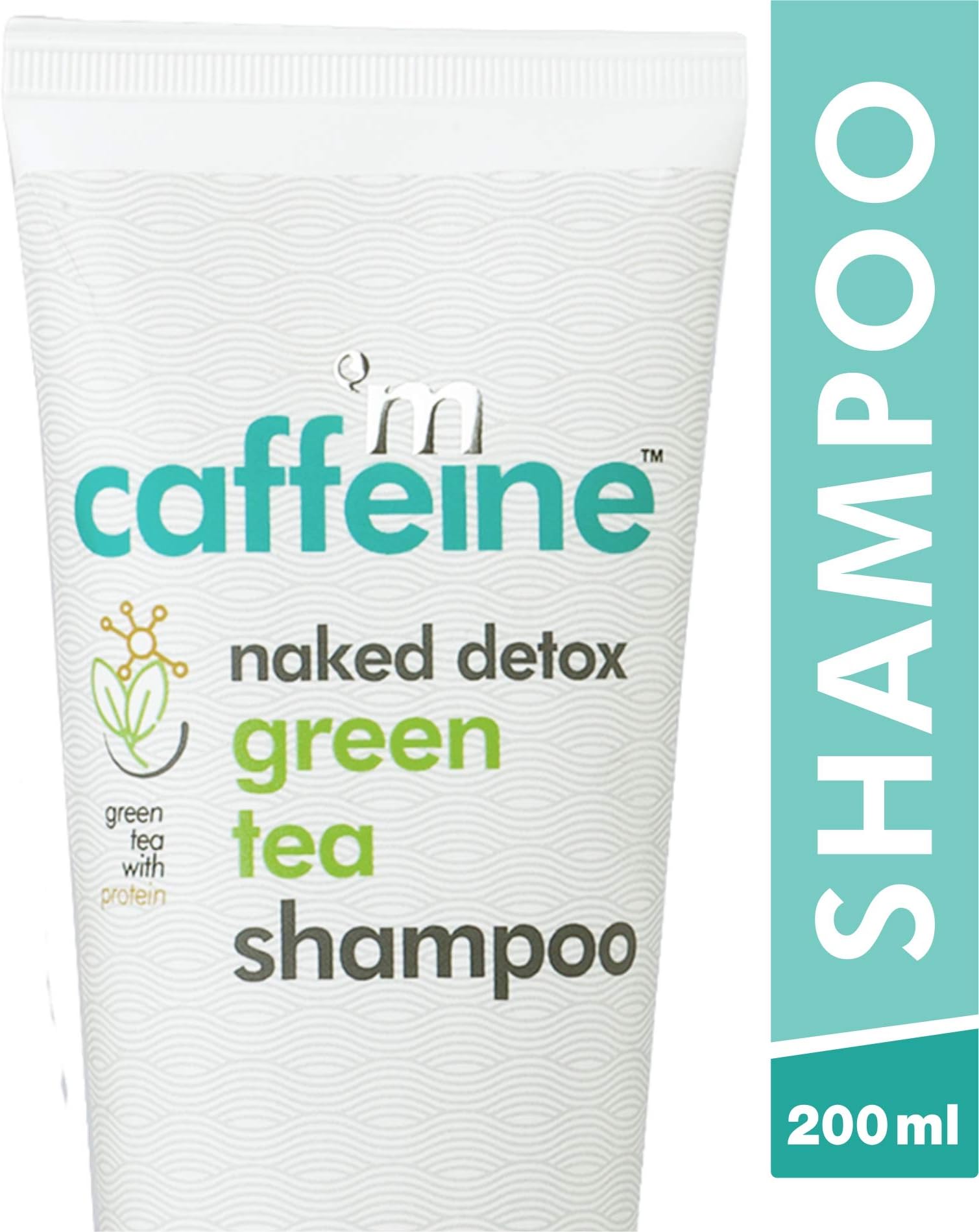 mCaffeine Naked Detox Green Tea Shampoo | Protein, Vitamin E | Hair Fall Control | All Hair | SLS & Paraben Free | 200 ml