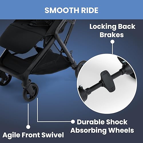 Miniatura 7 de Delta Children Icon - Cochecito de viaje ultra compacto, certificado Greenguard Gold, color negro