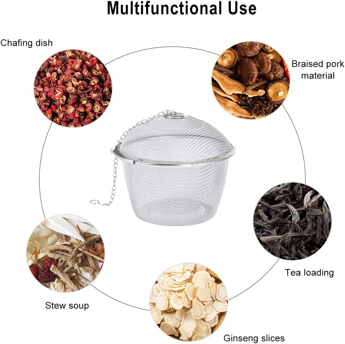 Extra Large Stainless Steel Twist Lock Mesh Tea Ball Tea Strainer Filter Spice Infuser 11cm/4.3 inch - Image 3