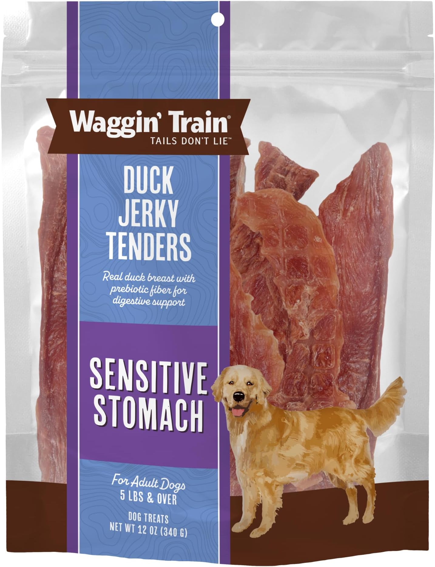 Duck Jerky Dog Treats for Dogs with Sensitive Stomachs, Made with 100% Real Duck Breasts, Three All-Natural Ingredients, High Protein Dog Treat, Easily Digestible for Dogs, 12 oz. Pouch