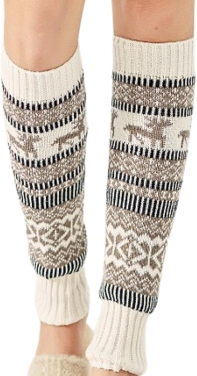 Women Leg Warmers Wool Blended for Winter, Bohemian Knee High Socks Festive Look Ankle Warmers Boot Cuffs by Daisy&Dino
