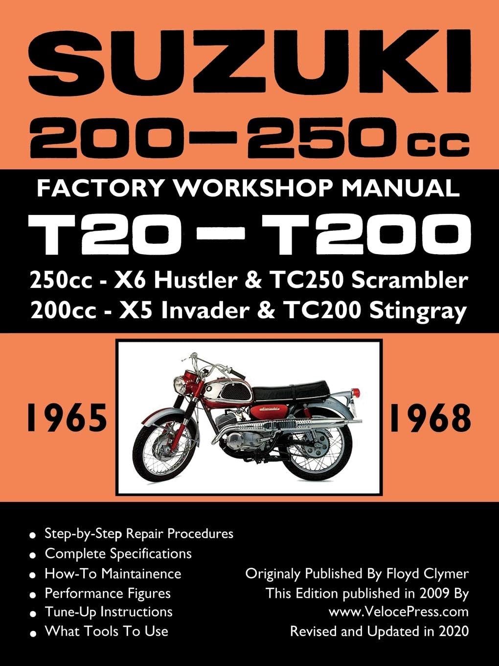 SUZUKI 200-250cc FACTORY WORKSHOP MANUAL T20-T200 ALL MODELS