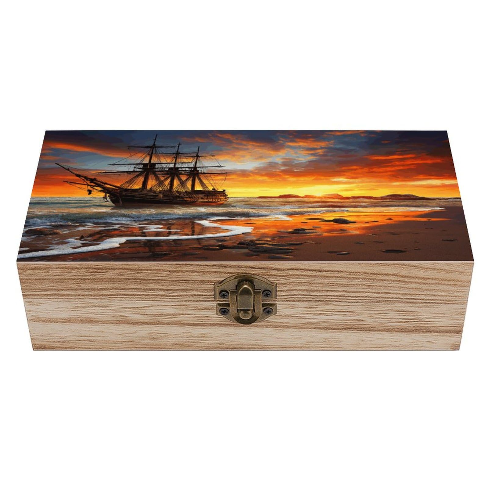 Boîte de rangement en bois bateau pirate le cadeau idéal pour collectionneur