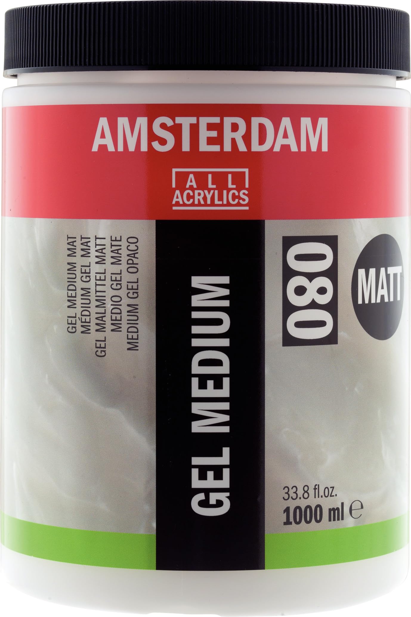 Amsterdam Mediums - Gel Medium Matte - 1000 ml Jar - Thickens Acrylic Paint - Suitable for Mixed Media - Waterproof Finish - Ideal for Artists and Crafters
