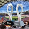 2022 Qatar World Cup Mascot La'eeb Simulation Trophy Ornament Logo Emblem 3D Resin Gift Soccer Fan Souvenir Bar Ornament Gray