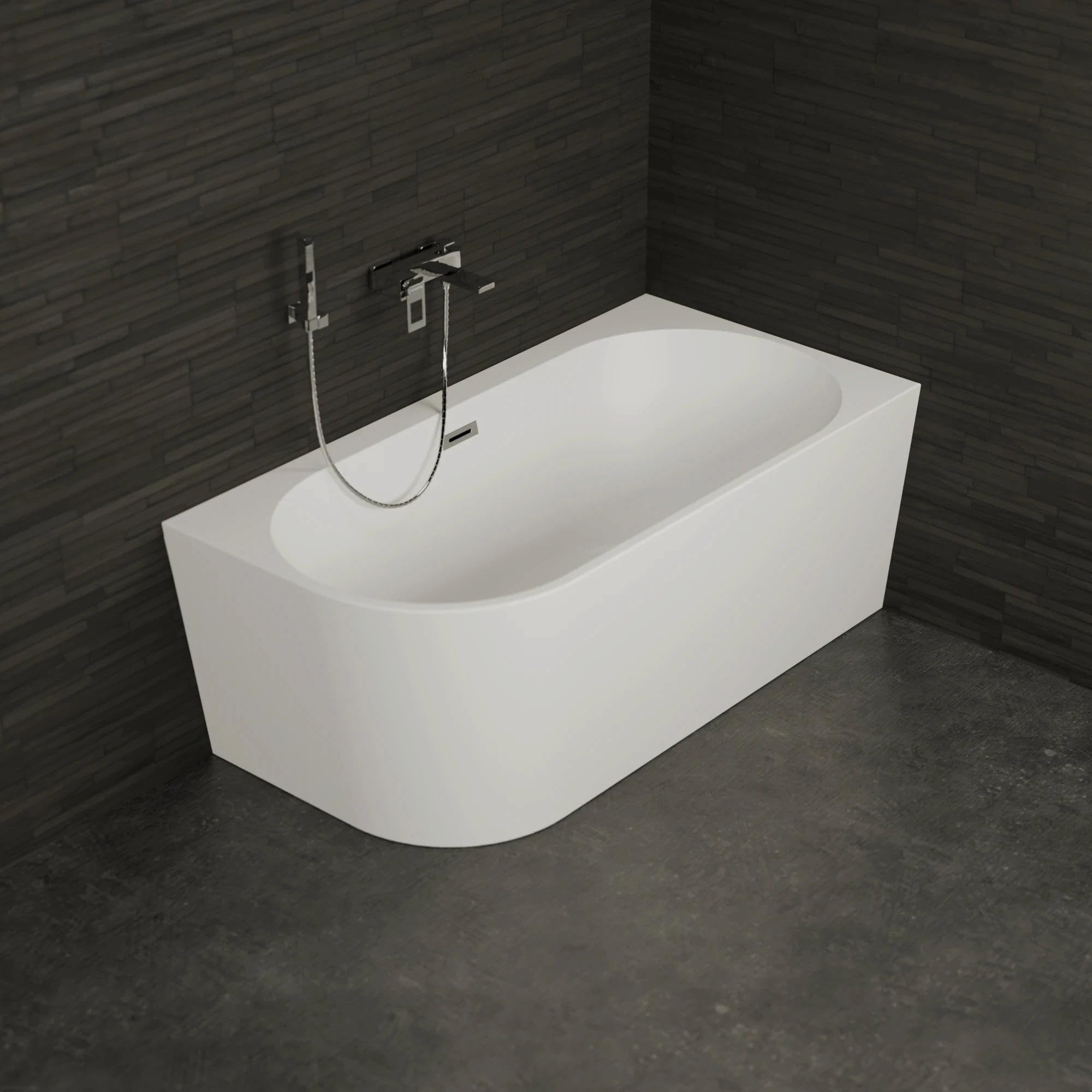 Vasca freestanding Capri 150 destra bianco L150 x l72 x h58 cm, by SPALINA