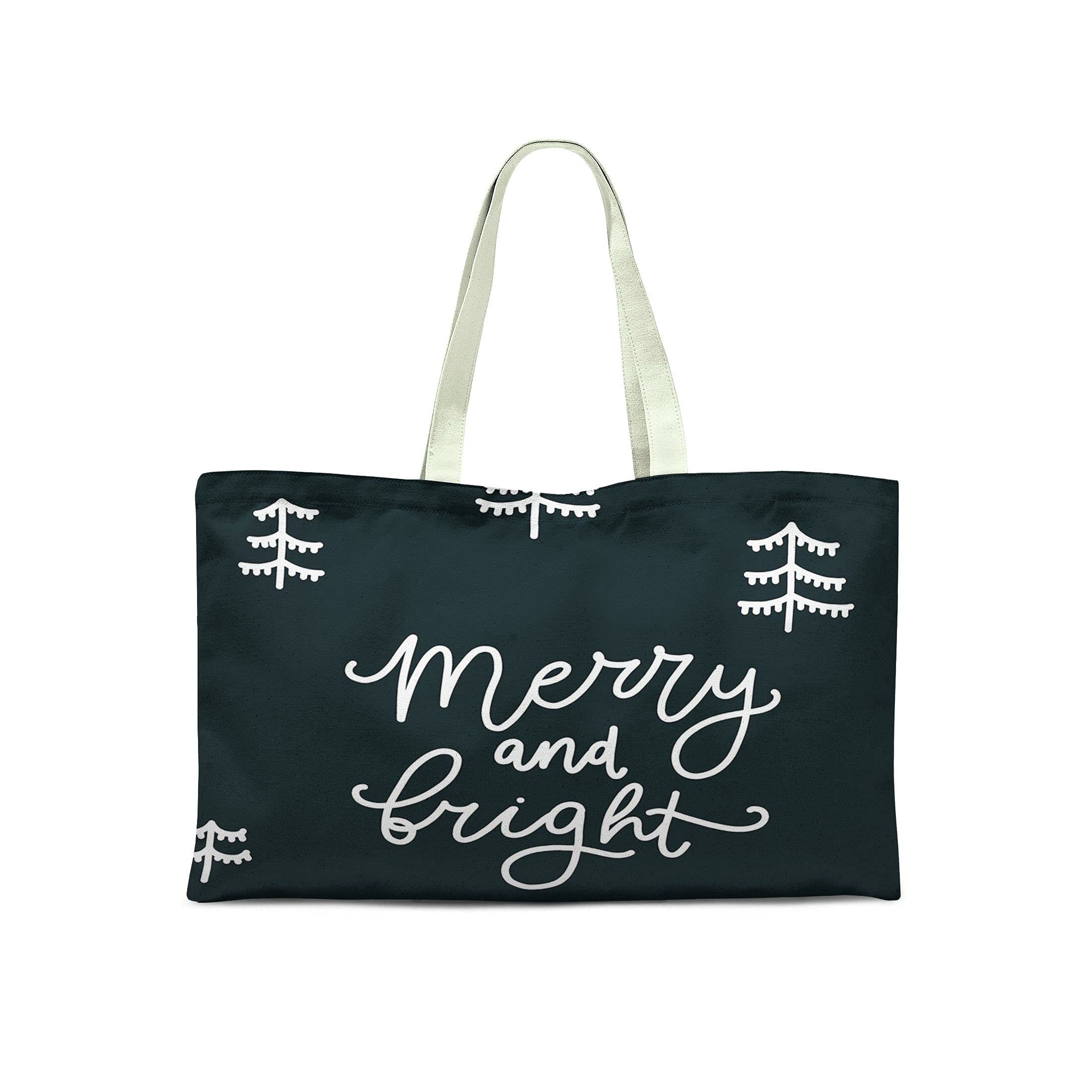 Bonamaison Printed Tote Bag, Reusable Grocery Bag, Shopping Bag, Machine Washable, Foldable, Canvas Cloth Bag with Handles, 50x40 Cm