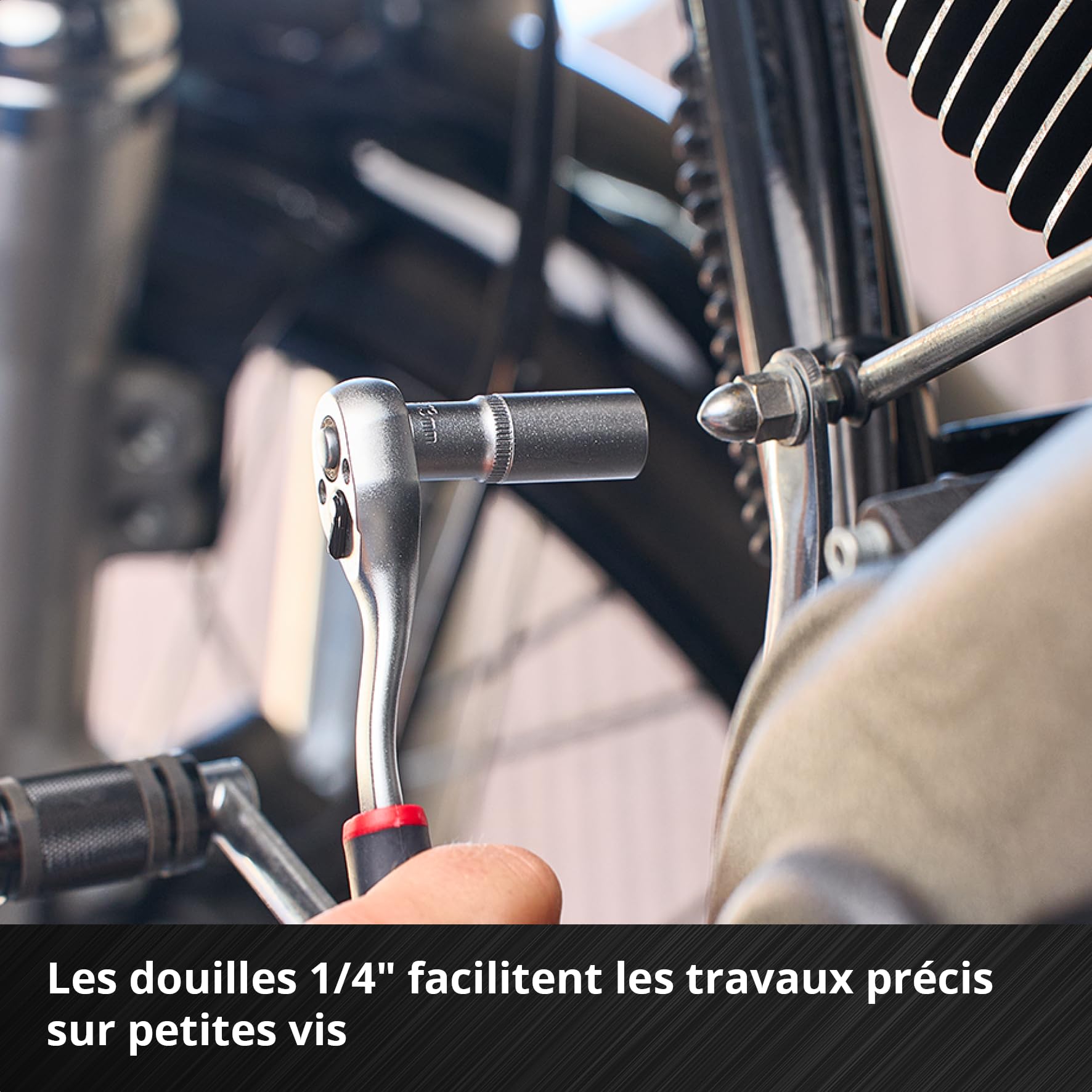 Original Einhell E-Case Pad 60 pièces douilles et cliquets (cliquets réversibles, douilles bougie, douilles, rallonges de douilles, cardans, système E-Case)
