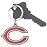 NFL Siskiyou Sports Fan Shop Chicago Bears Chrome & Enameled Key Chain One Size Team Colors , Black