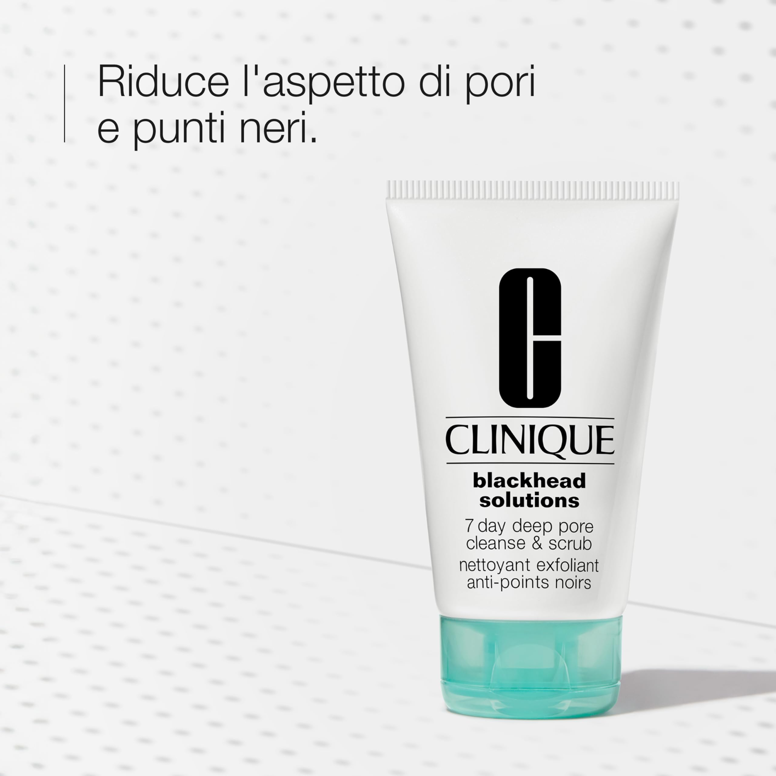 Clinique Blackhead Solutions 7 Day Deep Pore Cleanse & Scrub | Detergente scrub con acido salicilico e vitamina E, 125 ml