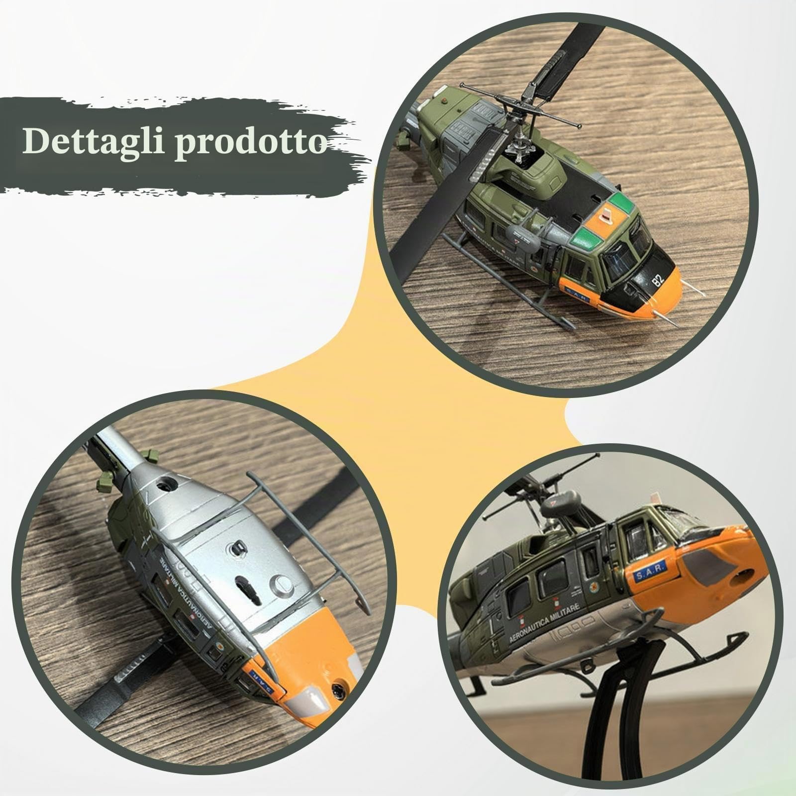 Modellino di Elicottero/Aereo in Metallo Pressofuso in 1:100 per Gioco da Tavolo.