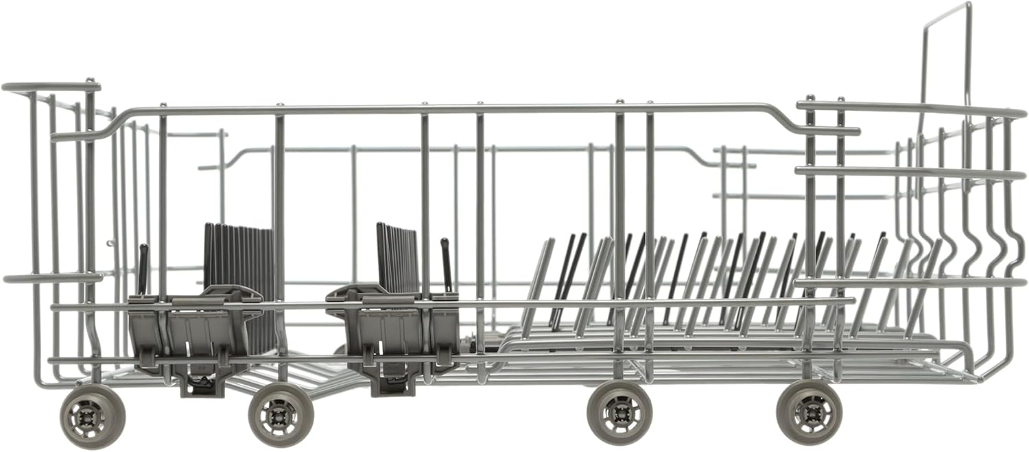 Lower Dishwasher Crockery Basket Rack 20000533 with Adjustable Rear tines. Compatible with Bosch. Fits specific models. 21.75" Deep