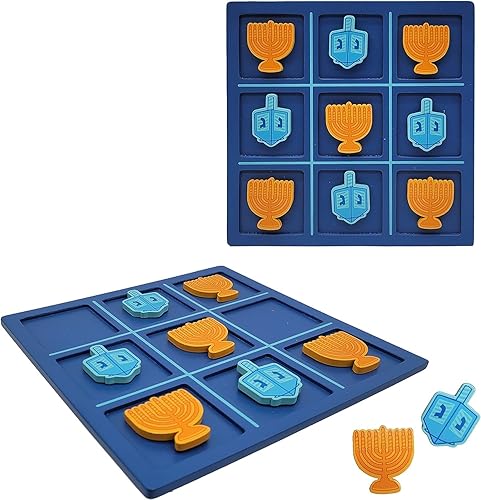 Miniatura 3 de The Dreidel Company Hanukkah Tic-Tac-Toe - Juego de 8 x 8 pulgadas, eventos de fiesta, cumpleaños, premios en el aula y mucho más (paquete de 3)