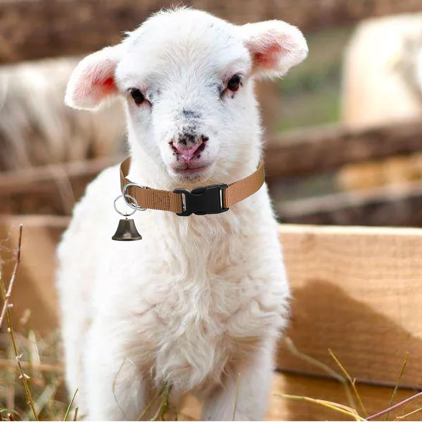 Collier Cloche pour Vache,Collier Réglable en Nylon avec Sonnette | Accessoires pour Animaux De Compagnie À Boucle À Dégagement Rapide Et Son Clair pour Cou De Petits Animaux Bovins Ovins