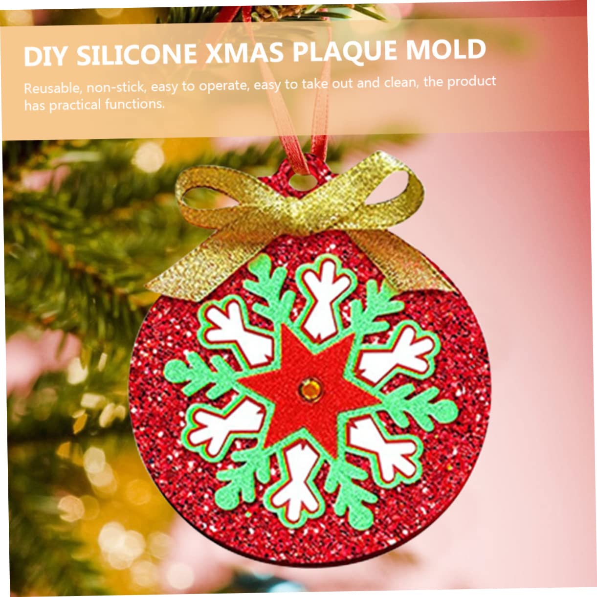 NUOBESTY 3 Ensembles Moule Silicone Rond pour DIY Plaque De Noël De Silicone Transparent Moule Souple Et Facile À Démouler pour Décorations Suspendues 4 Pièces * 3