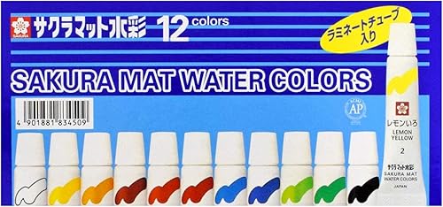Sakura Crepas Paint - Tubo de laminación de acuarela mate EMW12 (12 colores)