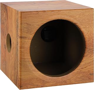 sourcing map 6.5 Inch Ported Wooden Speaker Enclosure, Striped Wood Single Vented Subwoofer Box Car Audio Truck Speaker Box for DIY Home Vehicle Audio Custom Sound Supplies
