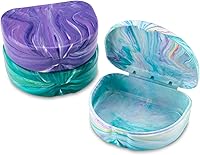 Vista 6 de Practicon Estuches de retención de mármol, funda de alineador de ortodoncia, soporte para protector bucal (paquete de 3) océano