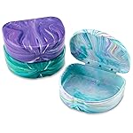 Practicon Marble Retainer Cases, Orthodontic Aligner Case, Mouth Guard Holder (3 Pack) (Mermaid)