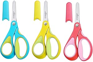 LIVINGO Left Handed Scissors for Kids - 3 Pack 5 inches Blunt...