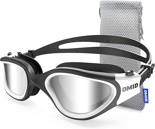 Miniatura 26 de OMID - Gafas de natación polarizadas P2, gafas antivaho para natación para hombres y mujeres adultas Marco A6-allblack Lente Azul,A0-Negro Marco