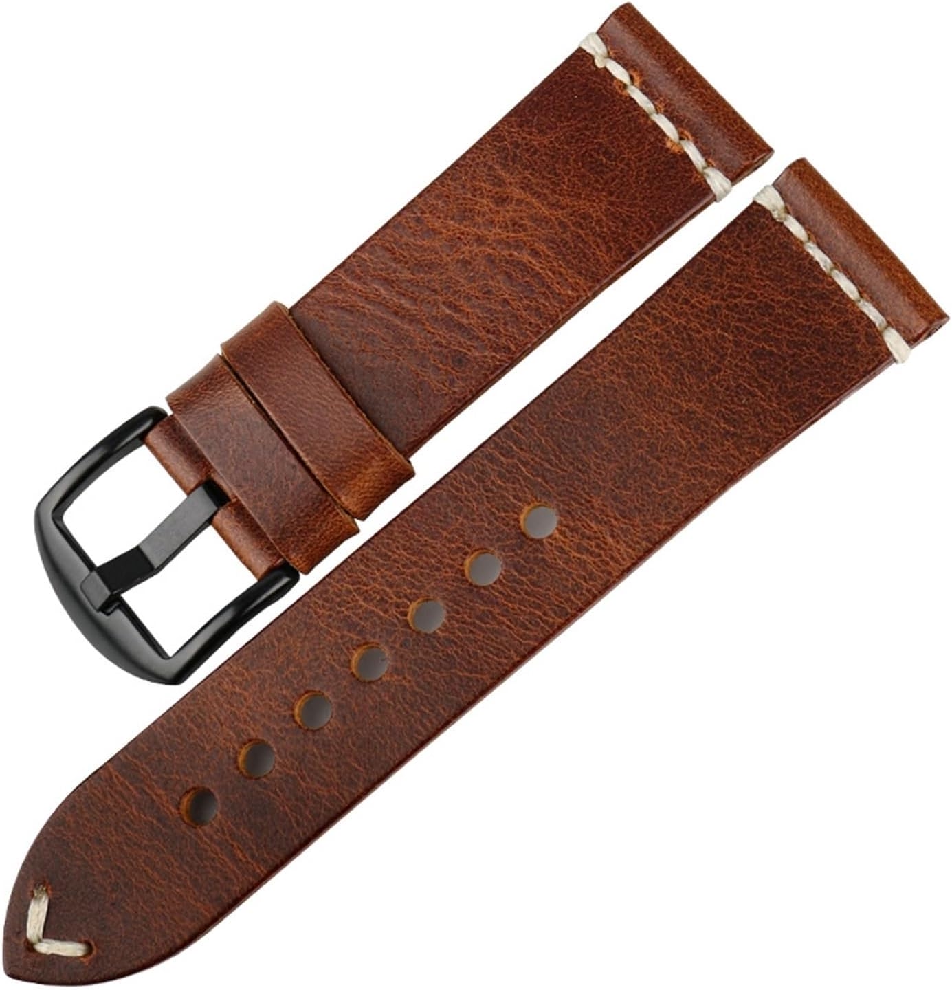 SDFFGHJ Genuine Cow Leather Watch Strap Handmade Watchbands Vintage Red Wristband Compatible With 20mm 22mm 24mm Band