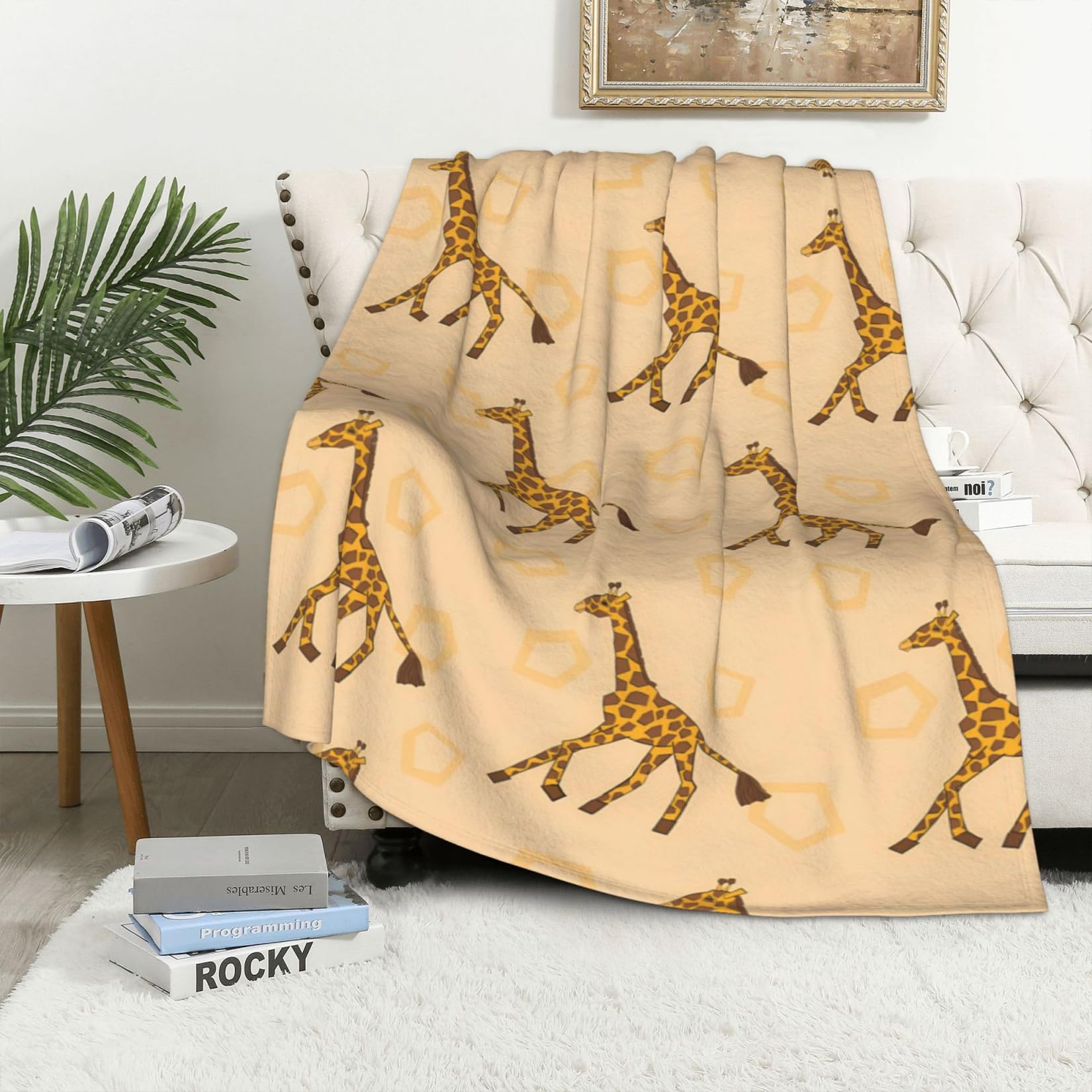 Kopoeelk Girls African Giraffe Blanket, Gift For Women, Soft Plush Flannel Throw For Couch Sofa Decor, 50X40 Inches