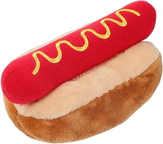 iplusmile Toys Teething Pet Dog Squeaky Toys, Cute Pet Stuffed Plush for Small Medium and Large Dogs Interactive Gifts Toys, Hot Dogs Puzzle Puppy