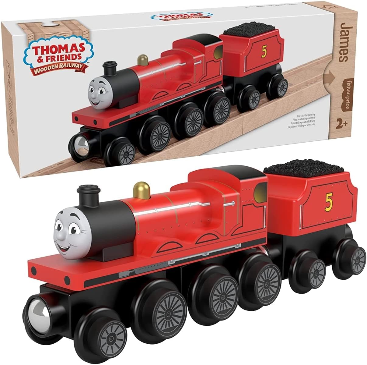 Mattel Thomas & Friends Wooden Rail Series James [Wooden Train] [Age 2 and Up] [Gift] HBK12