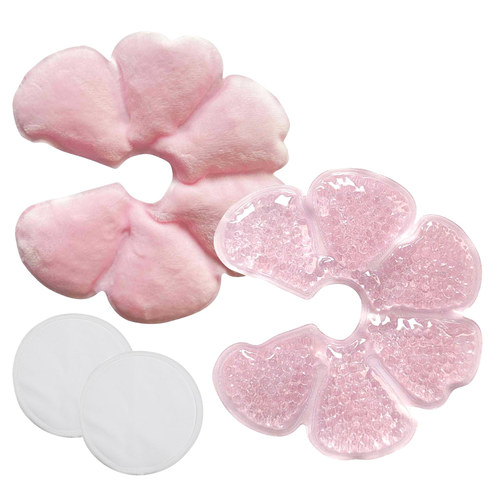 KASURE Coussinets Allaitement 2 PCS + 2 Coussinets Bambou Réutilisables,Gel Chaud/Froid pour Soulager Engorgement & Mammite,Accessoires Maman Lavables, Souples et Écologiques