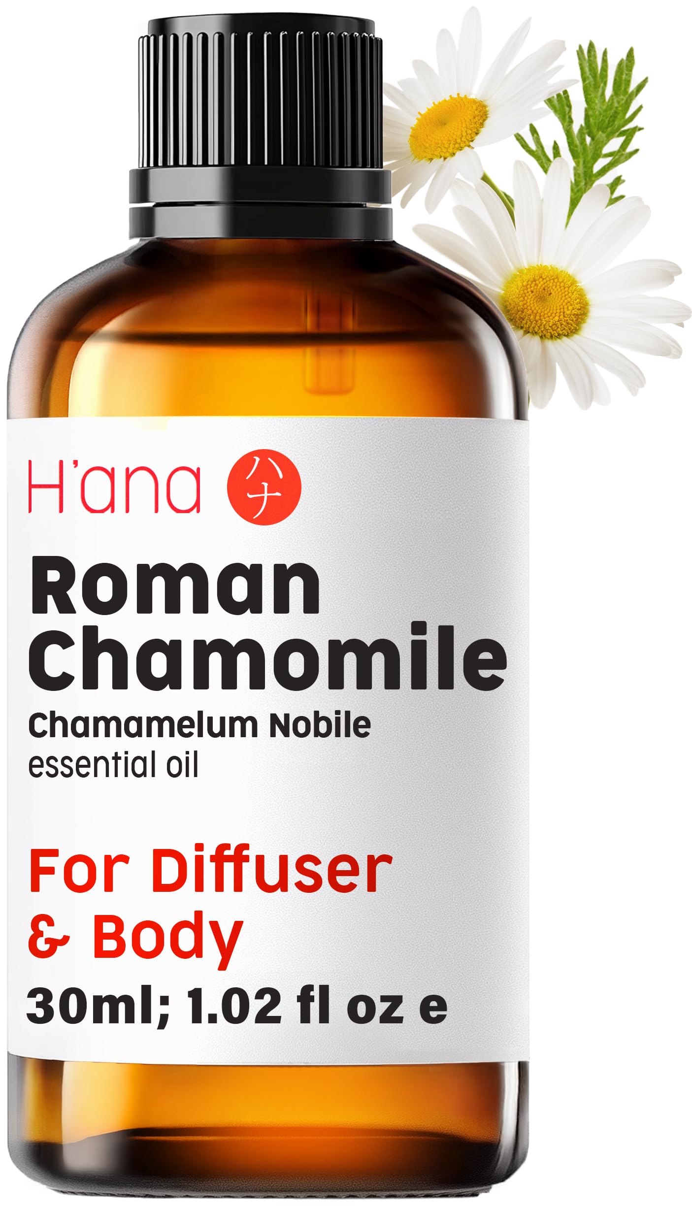 H'ana Roman Chamomile Essential Oil - 1.02 Fl Oz - for Hair, Skin, Diffuser, Aromatherapy, DIY Candle & Soap Making