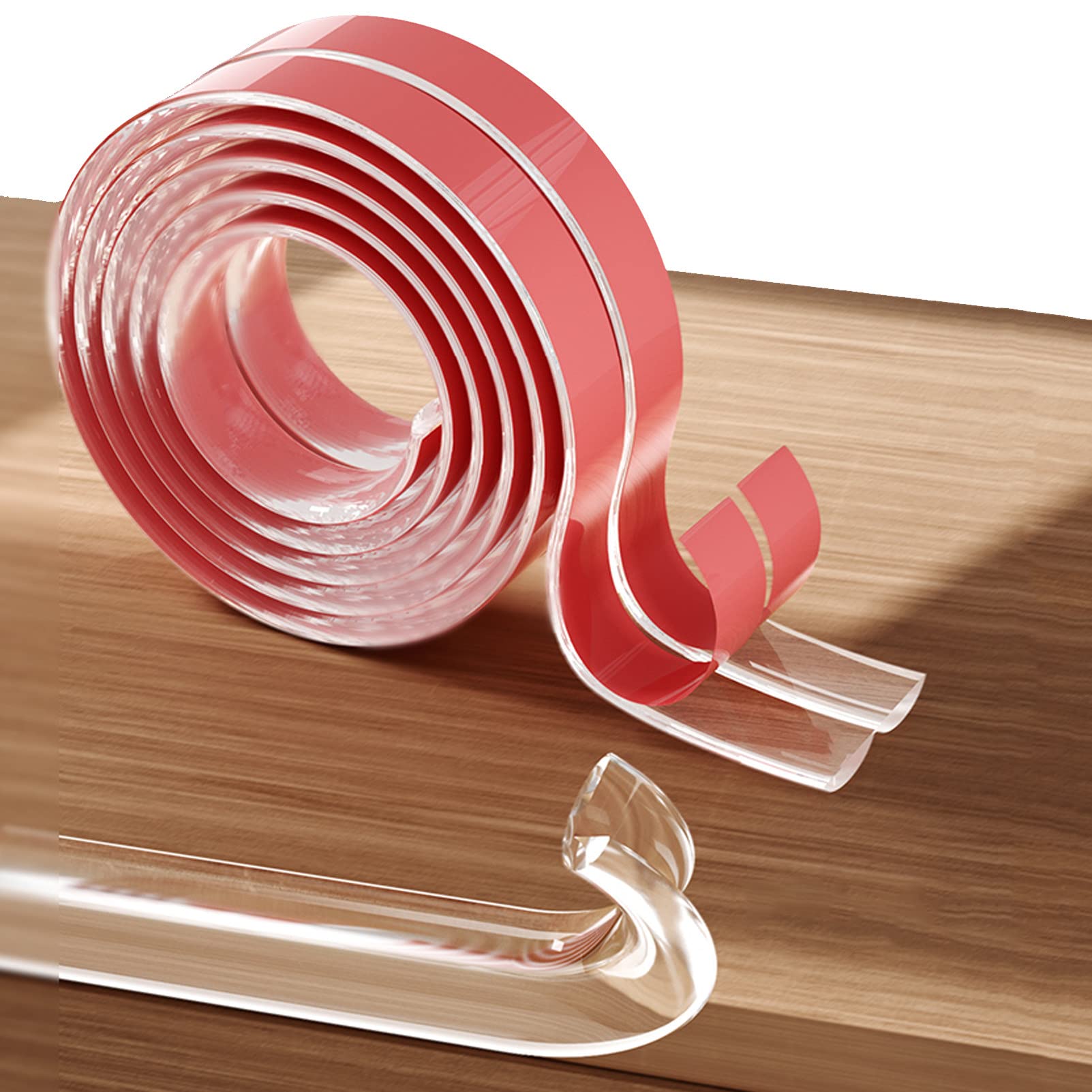 Tira protectora de bordes, protectores de esquina transparentes para armarios y mesas afilados, protector de borde de seguridad para niños con cinta adhesiva
