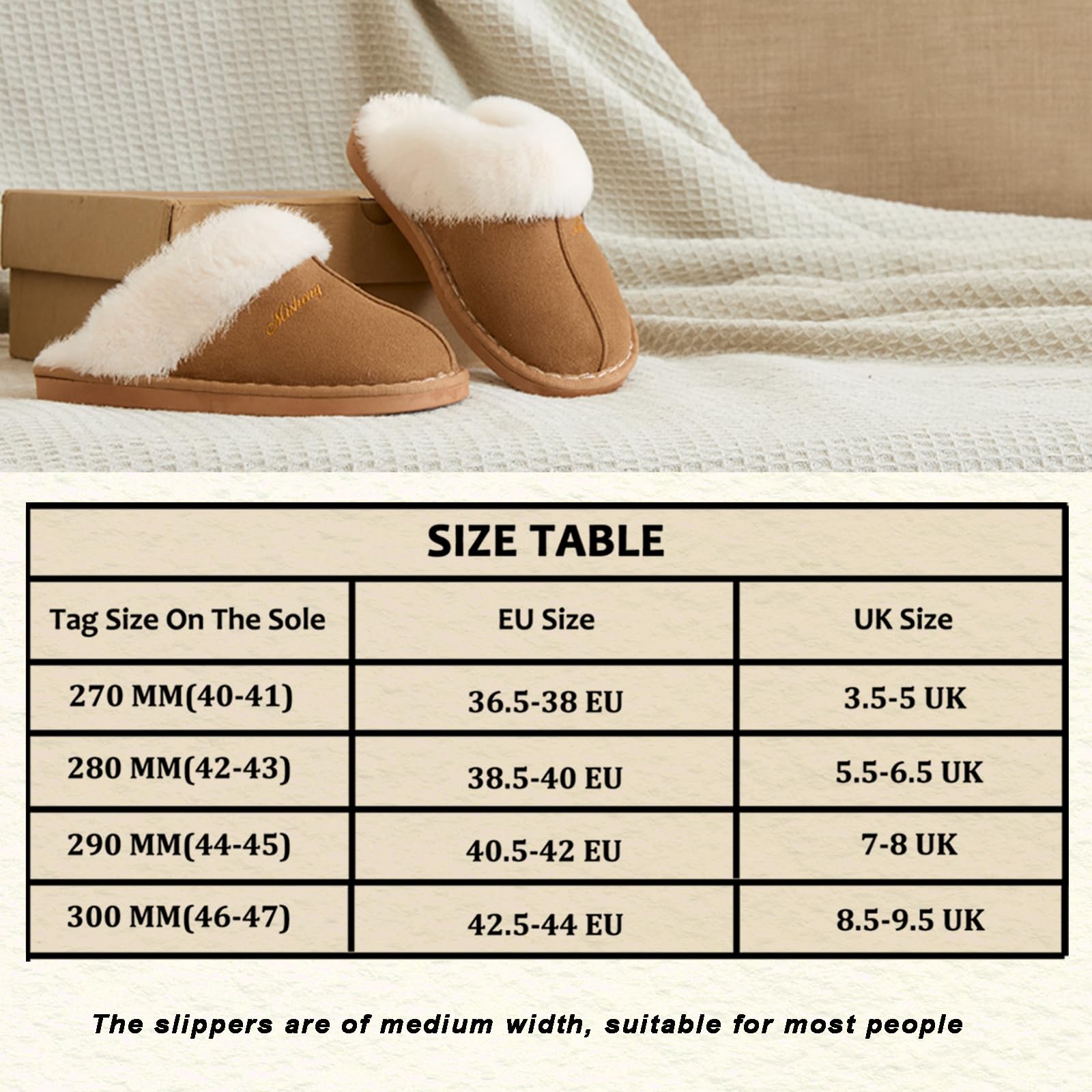 Coswind Pantofole Donna Uomo Invernali Peluche Ciabatte da Casa with Memory Foam Pelose Calde Comode Fluffy Antiscivolo Autunno Interno Esterno