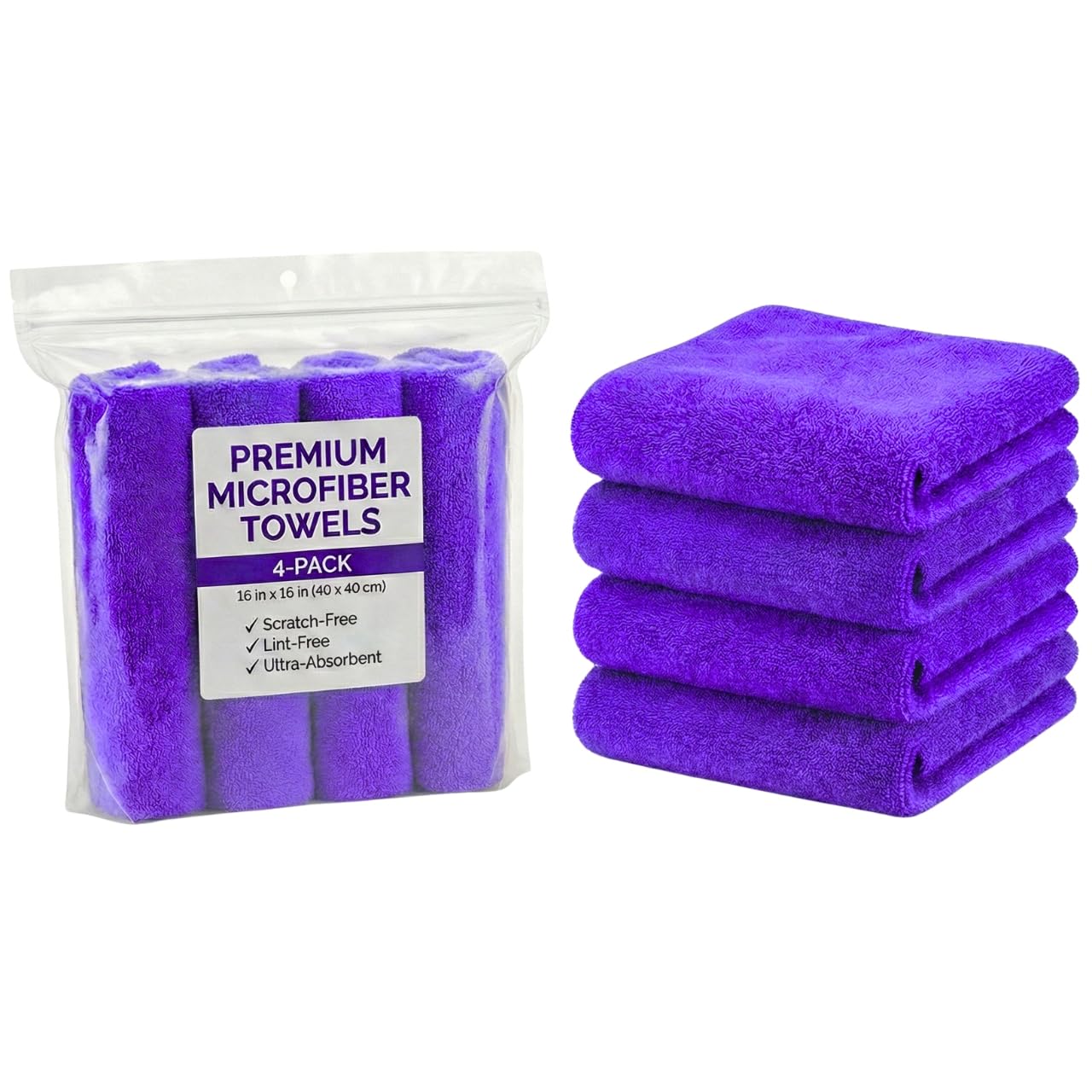 Amazon.com: 4 Pack Pak Details Edgeless Microfiber Towels for Cars