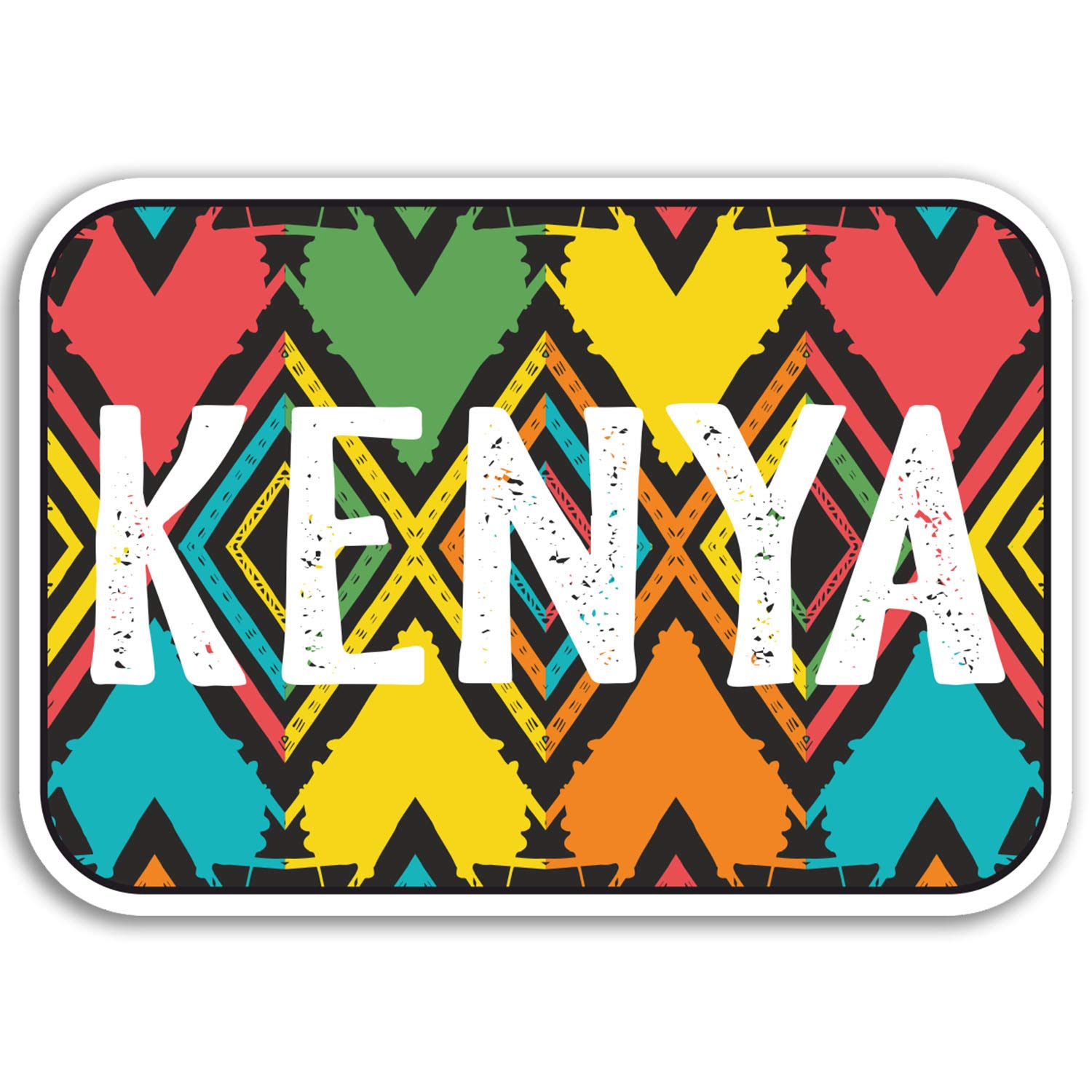 Destination Vinyl Ltd Multi 2 X 10Cm Kenya Africa Vinyl Stickers - Tribal Travel Sticker Luggage #18849 (10Cm Wide)
