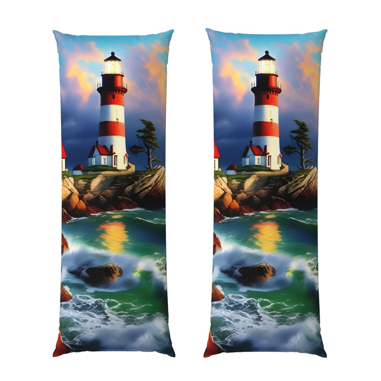 Taies d'oreiller ultra douces pour soulager le dos avec motif de coussin de corps phare
