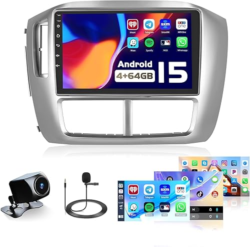 Miniatura 8 de Roinvou Estéreo de coche Android para Honda Pilot 2006-2008, radio de coche inalámbrica integrada CarPlay con Android Auto, pantalla táctil de 9