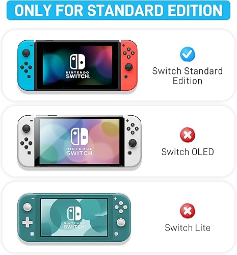 Miniatura 7 de GLDRAM Glitter Clear Case Compatible with Nintendo Switch, Anti-Scratch Hard Protective Skin Cover, Flash Shiny Switch Shell Accessories Bundle with