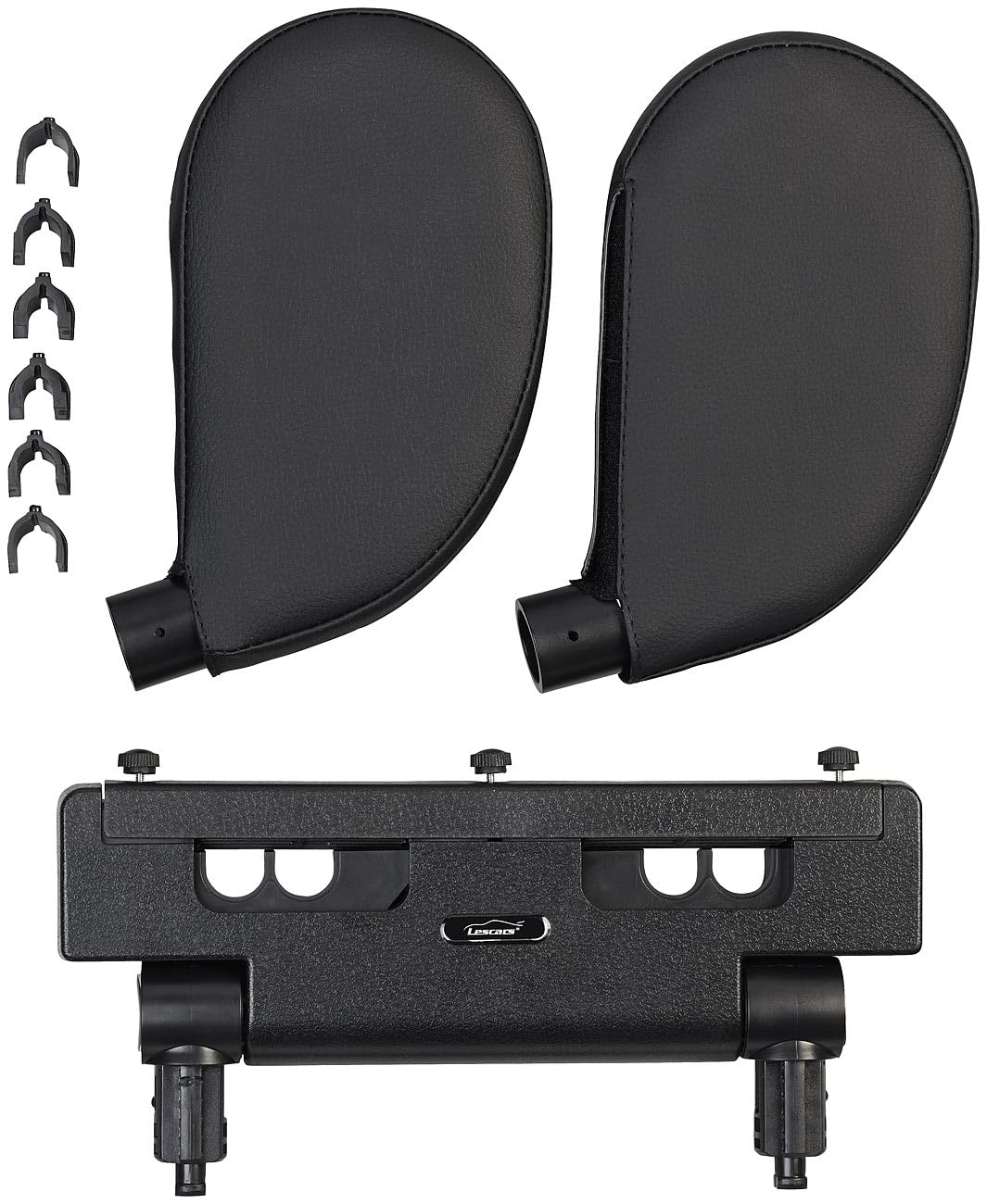 Lescars Nackenstütze Auto: 2er Set Universal Kfz Kopfstütze, individuell einstellbar (Universal Kopfstütze Auto, Kopflehne, Golf)