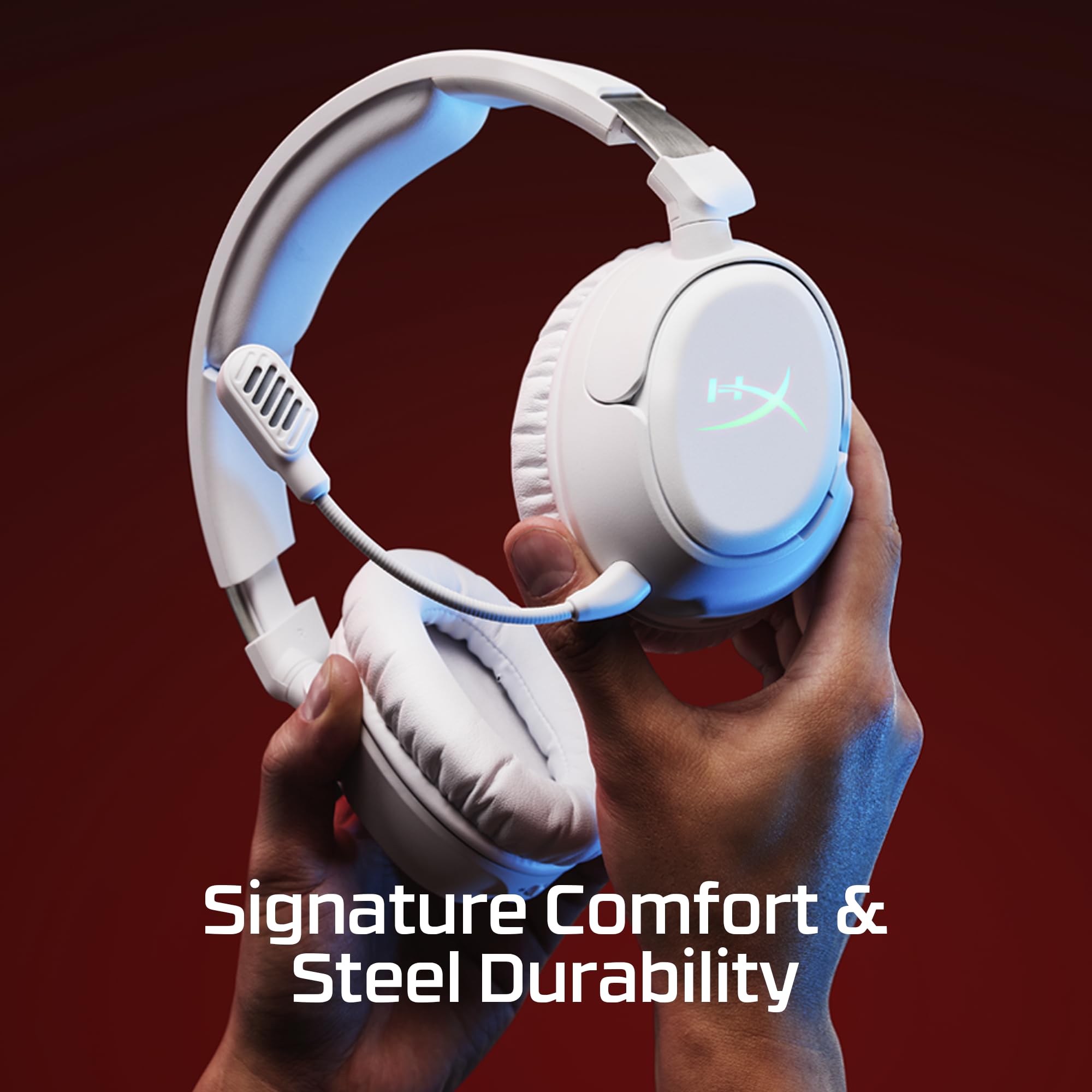 HyperX Cloud Flight 2 bezprzewodowy zestaw słuchawkowy do gier, konfigurowalne światła RGB, bateria 100 godzin, Dual Wireless 2,4 GHz i Bluetooth, Instant Pair, PC/PS/przełącznik/telefon, czarny