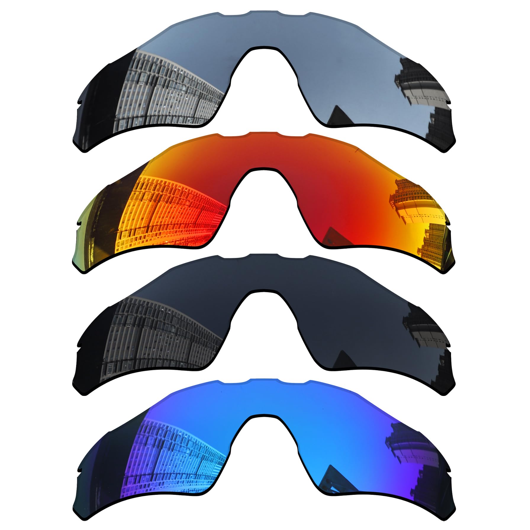 Acefrog 4 lentes de repuesto polarizadas para gafas de sol Oakley Radar EV Path OO9208, ajuste perfecto, inastillable, antiarañazos, paquete económico