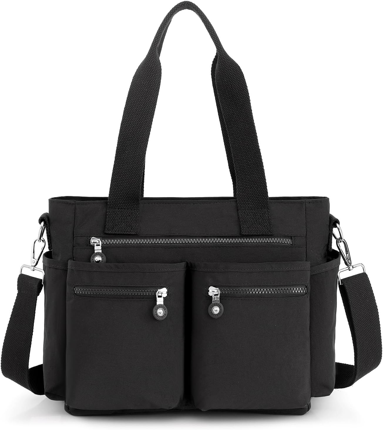 Casual Tote Bag for Women with Multiple Pockets Nylon Crossbody Shoulder Bag Everything Bag Handbag for Work Travel Out