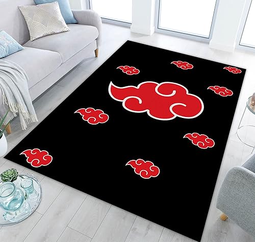 Miniatura 3 de Alfombras de área de anime con nubes rojas, alfombras inspiradas en juegos y decoración de anime para jugadores para habitación de niños, sala de
