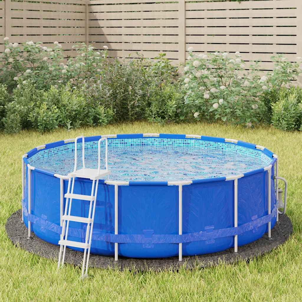 Paño de suelo para piscina, gris claro, diámetro de 306 cm, poliéster, geotextil, 3 piezas, protección del suelo para piscina, base de piscina contra suciedad, película protectora, protección