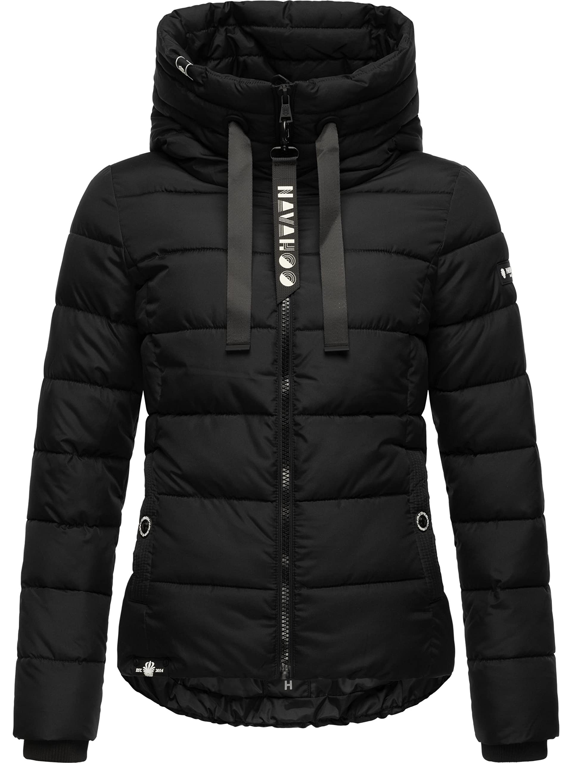 Navahoo Damen Winterjacke warme Steppjacke mit hohem Kragen und verstellbarer Kapuze Amayaa XS-XXL